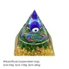 Pirâmide de Bola de Cristal Natural 5/6/8cm Ornamento de Mesa Chakra Cascalho Colorido Pirâmide de Resina Epóxi