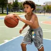 Shorts de Trabalho de Verão para Meninos Calças de Cinco Pontos Respiráveis de Secagem Rápida Calças Esportivas Largas Finas Calças Casuais Infantis Crianças Médias e Grandes