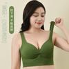 Ropa interior hermosa sin costuras con rosca en la espalda para personas de mediana edad y mayores, sujetador deportivo tipo chaleco con copa fija, tirantes anchos, cruzado, para tallas grandes de mujer
