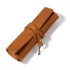 Nova Estojo de Caneta Estilo Vintage em Couro Crazy Horse da Amazon, Papelaria Artística, Bolsa para Armazenamento de Pincel, Lápis e Caneta-tinteiro, Couro Genuíno