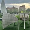 Conjunto de Mesa e Cadeiras de Três Peças para Exterior Pátio Varanda Jardim Mesa de Café Criativa para Lazer Combinação de Mesa e Cadeiras de Rattan para Exterior