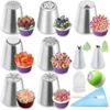 Juego de 13 Piezas de Boquillas Rusas para Decorar Pasteles, Boquillas de Una Pieza para Decorar Pasteles, Boquillas de Hoja