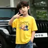 Camiseta de Manga Curta para Meninos, Blusa Casual Solta para Meninos, Novo Estilo de Verão, Camiseta Básica de Algodão Puro de Meia-Manga para Crianças de Tamanho Médio e Grande