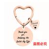 Llavero con forma de corazón transfronterizo europeo y americano, ideal como regalo conmemorativo del Día de la Madre o de Acción de Gracias, con grabado de metal.