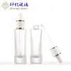 Botella de Vidrio para Esencia de Hombro Plano de 30 ml con Color Degradado y Anillo de Doble Capa, Botella Cosmética, Botella Gotero para Líquido Original, Botella Dispensadora de Aceite Esencial
