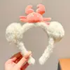 Faixa de Cabeça de Pelúcia Fofa e Super Adorável para Meninas Crianças Lavar o Rosto Prendedor de Cabelo Faixa de Cabeça Criativa Divertida Adereço de Cabeça Presilha de Cabelo