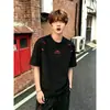 Camiseta de Manga Corta con Logo Bipolar de Diseño Único, Bordado Intrincado, Estilo Americano, Versión para Pareja