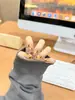 Oro Ámbar Mar Puro Hecho a Mano Portátil Uñas Cortas Estilo Ins Parche de Uñas Doudou de Alta Gama Uñas Postizas