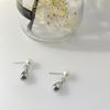 Pendientes Aguja de Plata Estilo Metal Europeo y Americano Forma de Gota de Agua Pendientes Simples de Temperamento Hermosos Pendientes de Perlas
