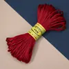Línea 6 20 metros línea para tejer nudos chinos línea para tejer DIY hecho a mano para niños pulsera de tejido con cuerda roja material para red de huevos línea de huevos