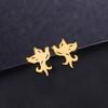 Vendas diretas da fábrica de jóias de orelha feminina de moda simples animal bonito corte de aço inoxidável oco paz pombo orelha studs