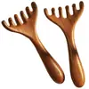 Pente de massagem de galhada de veado com seis dentes para uso doméstico, desobstruidor de meridianos da cabeça, terapia capilar para relaxamento, massagem gua sha para couro cabeludo, área facial e dos olhos