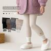 Leggings de una pieza gruesos y cálidos con forro polar para niñas de otoño e invierno, pantimedias de flores con entrepierna abierta para bebés