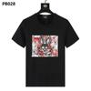 Psy Venta al por Mayor Marca Americana de Moda Cho Bun Camiseta Colorida Calavera Conejo Degradado Estampado de Letras Estilo de Pareja Manga Corta Ny