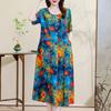 Novo Vestido de Verão Elegante de Algodão e Seda para Jovens Tamanho Plus Alta Qualidade Estilo Chinês Novo para Usar por Cima
