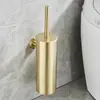 Escova de Vaso Sanitário de Chão em Aço Inoxidável 304 Escova de Limpeza de Assento de Vaso Sanitário Deodorante Perfurado Tubo Longo Conjunto Quadrado Montado na Parede