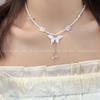 Collar con borla de mariposa y elemento de conejo de verano, diseño retro femenino de nicho, cadena de clavícula con sentido 2023, nuevo