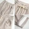 Calça de Toalha Grossa com Forro de Fleece 2026 Primavera Quente Casual Versátil Calça de Pernas Retas Cintura Alta Estilosa Calça de Pernas Largas para Mulheres