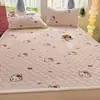 Protetor de cama de veludo de leite de desenho animado, colcha acolchoada para quarto de inverno, espessado e quente, colchão fino estilo tatami, conjunto de três peças