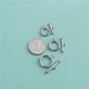 Plata de Ley S925 Seiko Redondo Hebilla OT Accesorios DIY Cuerda Tejida a Mano Collar de Perlas con Cuentas Pulsera Botón Joyería