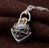 Colgante de plata de ley 925 con cabeza de dragón para hombre, estilo tailandés, hecho a mano, con accesorios de plata, estilo antiguo, de Golden Deer King