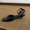 Sandalias de Tacón Gatito Cómodas de Moda Retro Suave de Hong Kong para Mujer, Nuevos Zapatos Individuales Casuales Simples Elegantes de Verano
