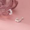 Nalan S925 prata esterlina fio brincos de flor pequena moda fresca ins vento nicho orelha jóias mulheres M05254