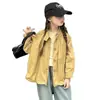 Abrigo de Niña Primavera 2026 Nuevo Moda Abrigo Infantil para Niños Mayores, Elegante Gabardina Estilo Coreano Otoño, Camisa de Niña