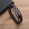 Pulseira masculina de liga leve estilo punk escuro Pulseira de personalidade de leme cruzado transfronteiriço europeu e americano