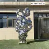 Acero Inoxidable Rebanada Espejo Rocalla Piedra Taihu Guijarros Escultura Abstracta Departamento de Ventas Decoración de Hotel Fabricantes