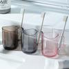 Enjuague bucal japonés Taza para lavar tazas Taza creativa para pareja cepillarse los dientes Baño Plástico Transparente Taza creativa para boca Venta al por mayor
