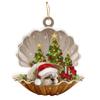 Decoraciones de regalo para fiesta de Navidad 2023 colgante plano acrílico perro durmiendo decoraciones de escena navideña