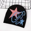 Europa y Estados Unidos explosiones transfronterizas patrón de estrella de cinco puntas gorro tejido personalidad tendencia moda otoño e invierno deportes al aire libre frío cálido