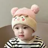 Outono e inverno quente e fofo chapéu de ursinho protetor de orelhas chapéu meninos e meninas bebê infantil e criança chapéu de lã chapéu infantil de tricô