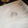 Elegante Anillo de Esmalte para Mujer, Diseño de Nicho Estilo Ins, Anillo Ajustable de Punta Abierta con Patrón para Dedo Índice, Anillo de Dedo del Pie, Directo de Fábrica