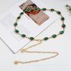 Corrente de Cintura Feminina da Moda com Strass Cinto Versátil de Metal Cinto Fino Incrustado com Gema Corrente Decorativa Retrô Pequena Fragrância