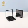 Caja Cuadrada Negra Brillante de Sombras de Ojos Multicolor con Espejo Techo Transparente Material de Empaque de Plástico Rejillas de Nueve Cuadrados Rejillas Redondas Fabricante Mayorista