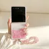 Adequado para capa de celular Z Flip8, capa com areia líquida de borboleta luminosa e estrelas brilhantes para Huawei Pura X, capa N3 Flip