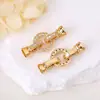 Accesorios DIY Rellenos de Oro de 14K con Cierre de Collar de Perlas Redondas de Circonia, Cierre de Pulsera de Perlas, Conector de Cierre Final