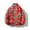 Chaqueta acolchada de algodón con flor grande del noreste para hombres y mujeres Moda nacional Estilo chino Flor de peonía Chaqueta acolchada de algodón gruesa Abrigo cálido de invierno extragrande