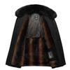 Abrigo de Algodón para Hombre con Cuello de Piel Desmontable, Engrosado y Forrado de Felpa para Abrigo, Chaqueta de Algodón Rellena para Hombres de Mediana Edad y Mayores, Abrigo de Invierno para Papá