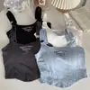 Nueva Camisola Pequeña Bordada con Letra para Mujer Interior de Algodón Chica Sexy Chica Picante Ropa de Abrigo Ajustada Superior