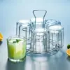Conjunto de copos de vidro para uso doméstico, copo de cerveja para sala de estar com alça, sem tampa, resistente ao calor, espessado, para beber água e chá
