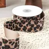 Cinta de pana con estampado de leopardo de un solo lado para lazos hechos a mano, accesorios para la cabeza, regalo, material de embalaje para repostería, cinta para ropa