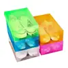 Caixa de Sapato Transparente Colorida de Plástico PP com Tampa Flip-Top, à Prova de Poeira para Casa, Disponível em Várias Cores, Caixa de Armazenamento de Sapatos Dobrável Atacado
