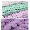 Hilo de Salchicha Pulgar Pulgar Pulgar Manta Tejida a Mano Cojín de Manta Tapiz DIY Material de Lana Decorativo Especial de Comercio Exterior