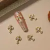 Accesorios para Uñas con Cruz de Encaje Retro Transfronterizos Decoraciones Oscuras para Uñas con Cruz de Metal y Pedrería Accesorios para Uñas