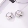 Brincos de Agulha de Prata S925, Brincos Grandes para Mulheres, Luxo Acessível, Brincos Argola Lisos de Alta Qualidade, Brincos Exagerados, Design de Nicho