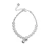 Fujian y Guangdong Plata de Ley 925 Plata Rota Perla de Imitación Pulsera de Campana para Mujer Ins Simple Nicho Moda de Gama Alta Exquisita Pulsera