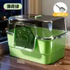 Arenero Completamente Cerrado para Gatos, Inodoro Plegable Tipo Cajón Grande Desodorizante para Gatos, Suministros para Gatos Extra Grandes Anti-Salpicaduras Inodoro